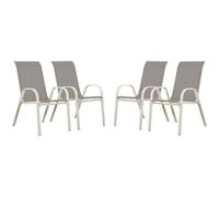 Habitat et Jardin – Fauteuil jardin Textilène Cordoba Phoenix Gris clair Lot de 4