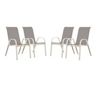 Fauteuil jardin Textilène ""Cordoba"" - Phoenix - Gris clair - Lot de 4