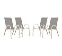Habitat et Jardin – Fauteuil jardin Textilène Cordoba Phoenix Gris clair Lot de 4