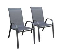 Habitat et Jardin – Fauteuil de jardin Cordoba Phoenix – Textilène – Lot de 2 Anthracite
