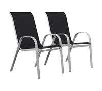 Fauteuil jardin Textilène ""Cordoba"" - Phoenix - Noir - Lot de 2