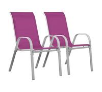 Fauteuil jardin Textilène ""Cordoba"" - Phoenix - Rose - Lot de 2