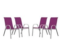 Habitat et Jardin – Fauteuil de jardin Cordoba Phoenix – Textilène – Rose – Lot de 4