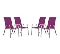 Habitat et Jardin – Fauteuil de jardin Cordoba Phoenix – Textilène – Rose – Lot de 4