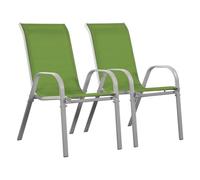 Habitat et Jardin - Fauteuil de jardin Cordoba Phoenix Textilène acier vert avec accoudoirs Lot de 2
