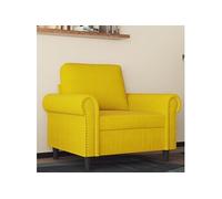 vidaXL Fauteuil 60 cm – Velours jaune, accoudoirs, dossier et repose-pied