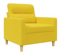 Fauteuil Jaune Clair 60 cm en Tissu 100% Polyester avec Cadre métal Robuste et Mousse rembourrée, Confortable pour Salon séjour Bureau Chambre, Design Moderne scandinave Durable
