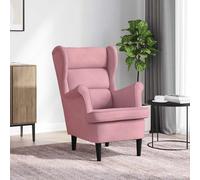 Vidaxl Fauteuil À Oreilles Avec Tabouret Rose Velours Rose