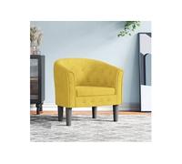 vidaXL Fauteuil cabriolet 356476 avec accoudoirs, dossier et siège rembourré – velours jaune