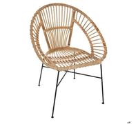 Fauteuil en rotin et acier Atmosphera Keko beige