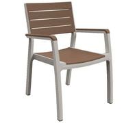 Keter Harmony Armchair chaise d'extérieur Dîner Siège rigide Dossier rigide Cappucino, Blanc
