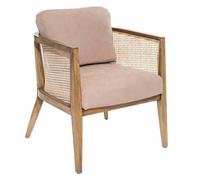 Fauteuil ""Koza"" peuplier rotin tissu rose - Atmosphera Créateur d'intérieur