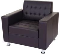 Fauteuil Kunda, Fauteuil de Salon/Club, Pieds métalliques - Similicuir, café