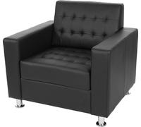 Fauteuil Kunda, Fauteuil De Salon / Club, Pieds Métalliques Similicuir, Noir Multicolore