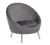 Fauteuil Langa Velours Gris Gris