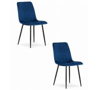Fauteuil LAVA - velours bleu marine x 2