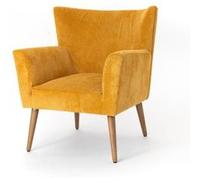 Fauteuil Léon moutarde - Amadeus - Jaune - Velours Jaune G