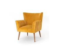 Fauteuil Léon moutarde - Amadeus - Jaune - Velours Jaune G