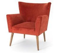 Fauteuil Léon terracotta - - Rouge - Velours