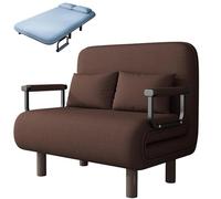 Fauteuil Lit 1/2/3 Place Convertible Adulte Confort Cocooning| Canapé-Lit Pliable avec Coussin| Chauffeuse Canapé-lit pour Bureau(Coffee,Single S 65x190cm)