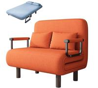 Fauteuil Lit 1/2/3 Place Convertible Adulte Confort Cocooning| Canapé-Lit Pliable avec Coussin| Chauffeuse Canapé-lit pour Bureau(Orange,Double S 39 x 75 in)