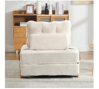 Fauteuil Lit 1 Place Beige Style Scandinave FloraGrace Pour Salon Ou Chambre A Monter Soi-Même 90x86x84cm