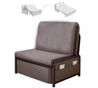 Fauteuil-lit 3 en 1 Convertible 1 Place avec Sièges De Rangement Et Poches Latérales Tissu Lin Respirant pour Maison Bureau Invités, 6 Couleurs(Gray 1)