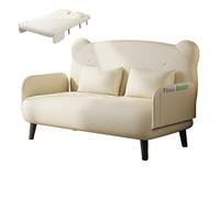 Fauteuil-lit 3 en 1 Convertible 1 Place Canapé Lit Convertible avec Matelas Élastique de 7cm de Haut Chauffeuse Convertible pour Les Maisons, Les Bureaux(White,180 * 90 * 29cm)