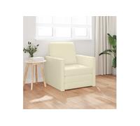 vidaXL Canapé-Lit Crème 74 x 77 x 81 cm Simili Cuir, Canapé-lit Moderne pour Salon, rectangulaire, en Velours, Convertible, Gain de Place, Assise Polyvalente