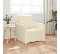 Fauteuil lit au sol 2 en 1 crème 74x77x81 cm en simili cuir Crème G