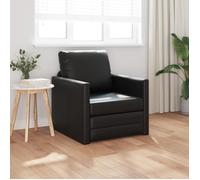 Fauteuil lit au sol 2 en 1 Noir 74x77x81 cm Simili cuir