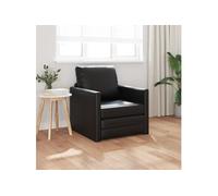 Fauteuil lit au sol 2 en 1 Noir 74x77x81 cm Simili cuir Noir G
