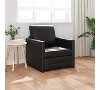Fauteuil lit au sol 2 en 1 Noir 74x77x81 cm Simili cuir Noir G