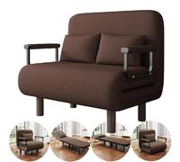 Fauteuil Lit Convertible 1/2 Places Adulte,chauffeuse Et Fauteuil Lit 4 en 1 avec Dossier Réglable en 5 Positions, Canapé-lit D'Appoint pour Salon, Bureau Et Invités(Brown,190 * 100 cm/75 x 39.5 in)