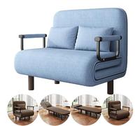 Fauteuil Lit Convertible 1/2 Places Adulte,chauffeuse Et Fauteuil Lit 4 en 1 avec Dossier Réglable en 5 Positions, Canapé-lit D'Appoint pour Salon, Bureau Et Invités(Blue A,190 * 120 cm/75 x 47 in)