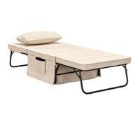 Fauteuil lit convertible HOMCOM chauffeuse chaise longue et pouf 4 en 1 dossier inclinable - coussin et pochette rangement inclus