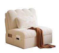 Fauteuil Lit Convertible sans Assemblage, Pliable, Housse Lavable, Sofa Lits pour Petits Espaces Convient pour Une Utilisation a La Maison et au Bureau(White,66 * 85 * 80cm)