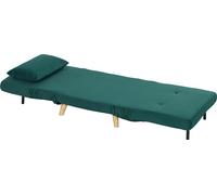 Fauteuil-lit, fauteuil pliant avec fonction lit, coussins décoratifs, fauteuil relax pliable avec dossier réglable en velours, pour le salon, vert foncé |