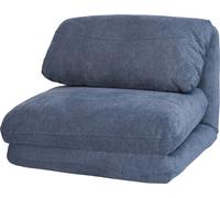 Fauteuil-lit HWC-E68, Canapé-lit Fauteuil fonctionnel Fauteuil pliant Relax, tissu/textile ~ bleu clair