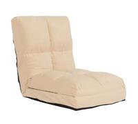 Fauteuil-lit pliable - NO NAME - HWC-N45 - Velours beige - Dossier réglable - 1 place