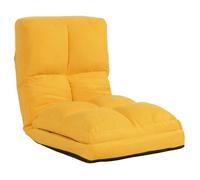 Fauteuil-lit pliable - NO NAME - HWC-N45 - Velours jaune - Dossier réglable - 1 place