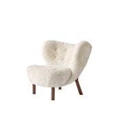 Fauteuil Little Petra VB1 en Peau de Mouton Clair de Lune/ Noyer