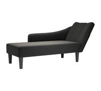 vidaXL Fauteuil long avec accoudoir droit en tissu noir