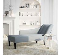 vidaXL Fauteuil long avec accoudoir droit Tissu rembourré Gris nuage