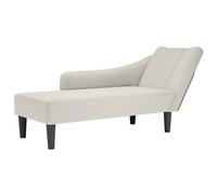 vidaXL Fauteuil long avec accoudoir droit crème velours