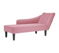 vidaXL Fauteuil long avec accoudoir droit en velours rose rembourré