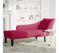 vidaXL Fauteuil long avec accoudoir droit rouge bordeaux velours