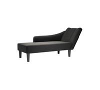 Fauteuil long avec accoudoir droit noir tissu