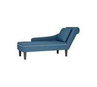 Vidaxl Fauteuil Long Avec Coussin Et Accoudoir Droit Bleu Velours Multicolore