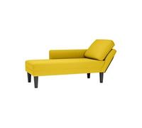 Fauteuil long avec coussin et accoudoir droit jaune velours